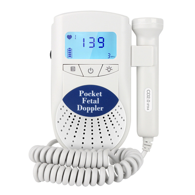 Baby Ultrasound Baby Heartbeat Detector Plastic Fetal Healthy Prenatal Pocket Monitor LED Digital Fetal Doppler Stethoscope