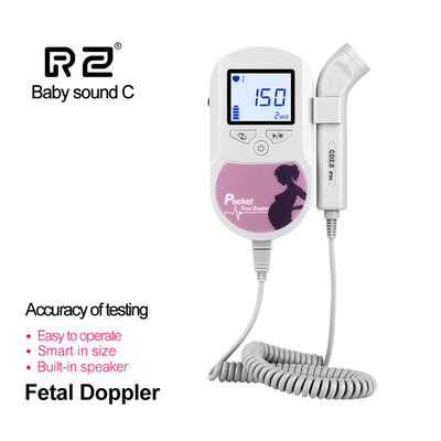 Plastic Digital Doppler Fetal Ultrasound Baby Heartbeat Detector Monitor LED Digital Healthy Prenatal Pocket Fetal Doppler Stethosc